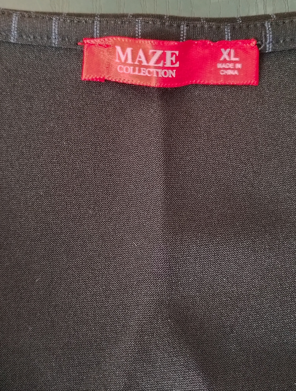 Maze Collection Black Pinstripe Button Front Vest - Picture 2 of 4